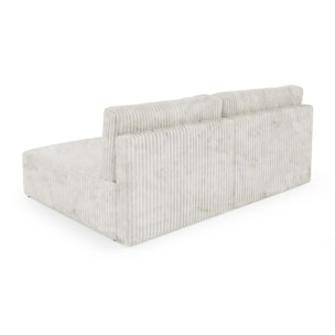 ELIOR - Canapé d'angle convertible et modulable 4 places en côtelé beige