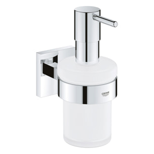 GROHE QuickFix - Start Cube - Distributeur de savon avec support - Finition Chromée (à visser ou à coller)