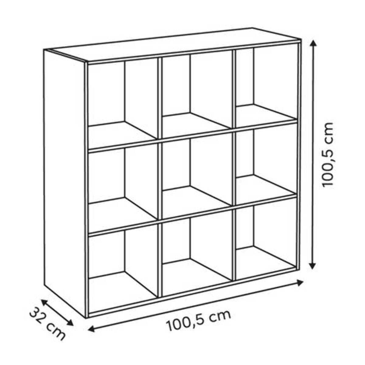 Étagère Mix'N Modul 9 cases carré marron