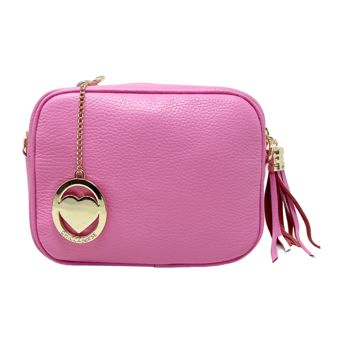 Chicca Borse - Tracollina Clutch Donna in Vera Pelle - Colore Rosa B.