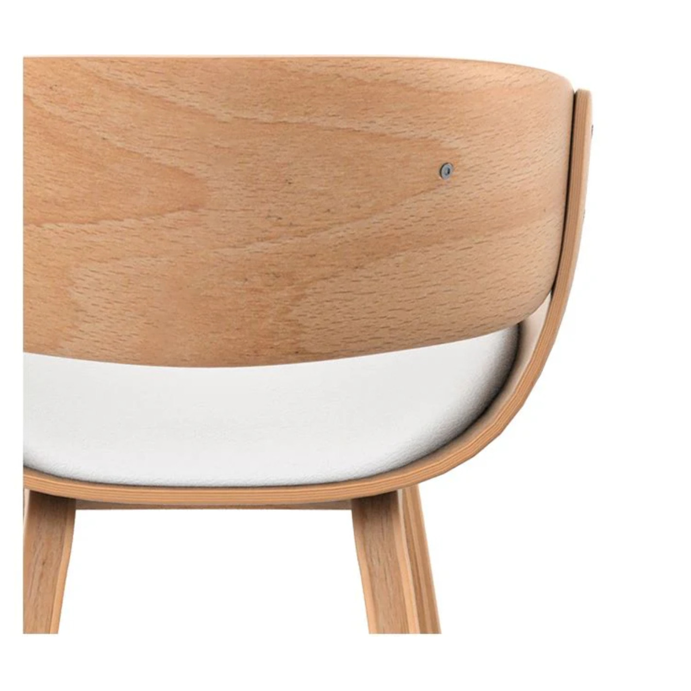 Chaise en bois clair et PU blanc - Adelmar