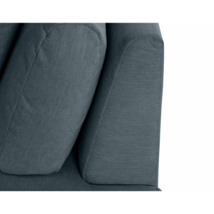 Santorini - canapé modulable d'angle gauche - 4 places - en tissu texturé - Bleu grisé