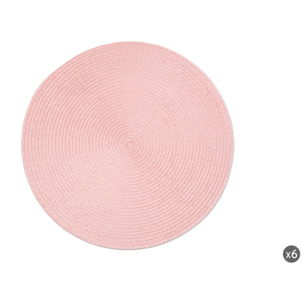 Set de 6 sets de table ronds Excelsa – Round, Polypropylène Rose