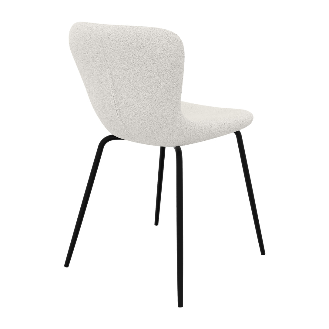 Chaise Koko blanche effet laine bouclette (lot de 2)