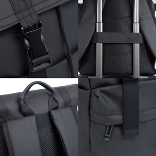 Zaino multiscomparto, porta laptop 13". Strato impermeabile. Adattabile a Trolley. Idrorepellente.