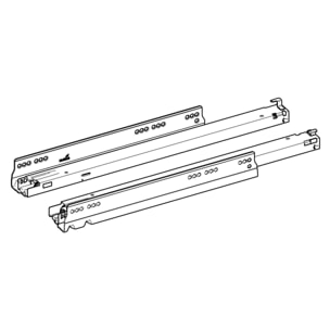 Coulisse à sortie totale Actro YOU L (40 kg) avec Silent System, compatible avec Push to open Silent, 350 mm, à gauche et à droite - HETTICH - 9318188