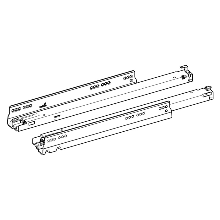 Coulisse à sortie totale Actro YOU L (40 kg) avec Silent System, compatible avec Push to open Silent, 350 mm, à gauche et à droite - HETTICH - 9318188