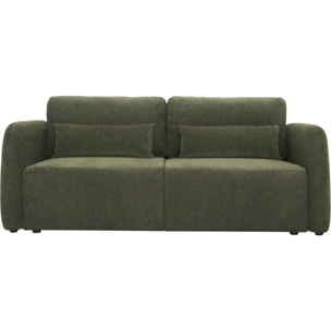 Canapé droit convertible en tissu "Concorde" 3 places - Vert