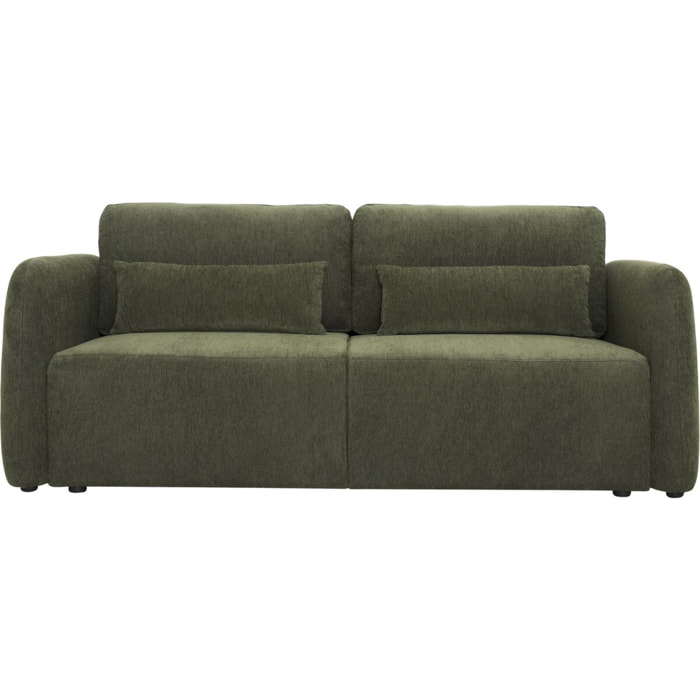 Canapé droit convertible en tissu "Concorde" 3 places - Vert