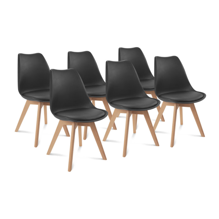 Chaises scandinave Nordia - Noir