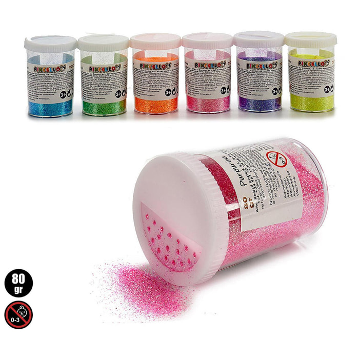 Barattolo di glitter 80 g Colori casuali.