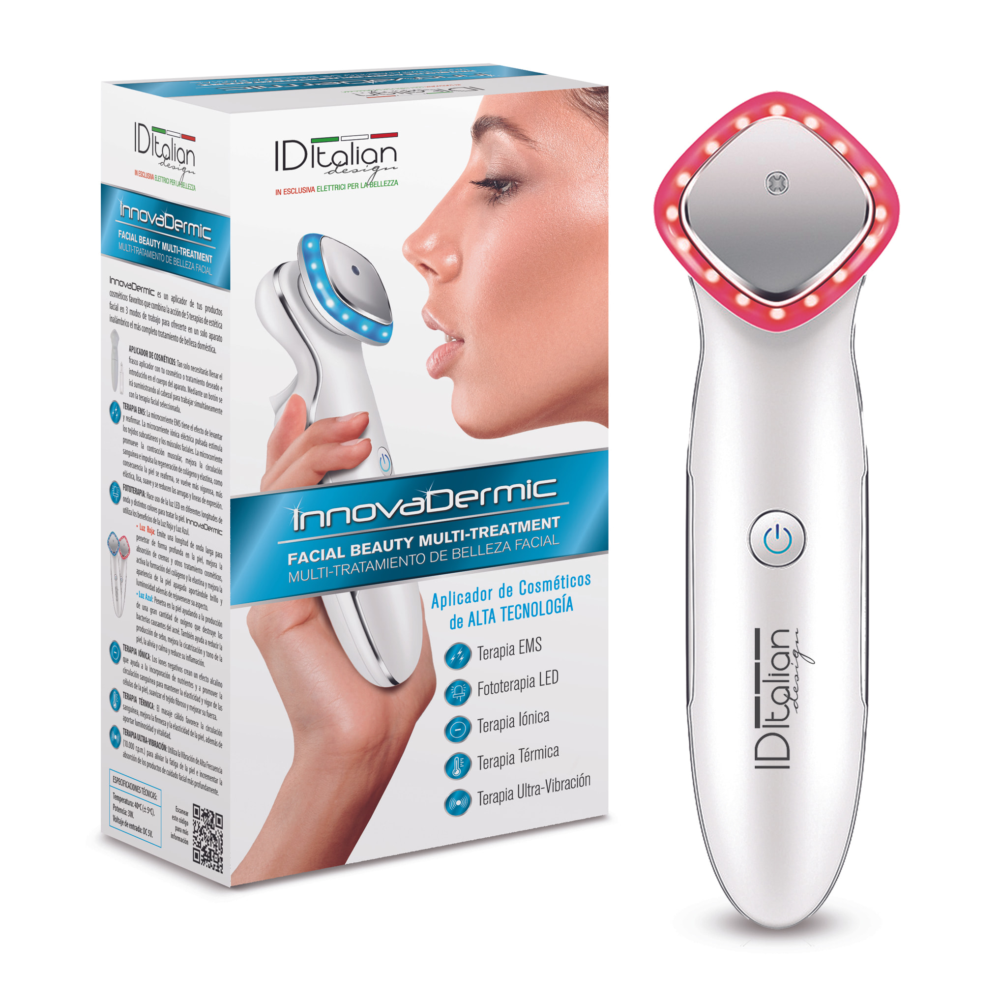 Applicateur de crme avec traitement innovadermic - 3 w - blanc - 21 x 10,8 x 7,2 cm