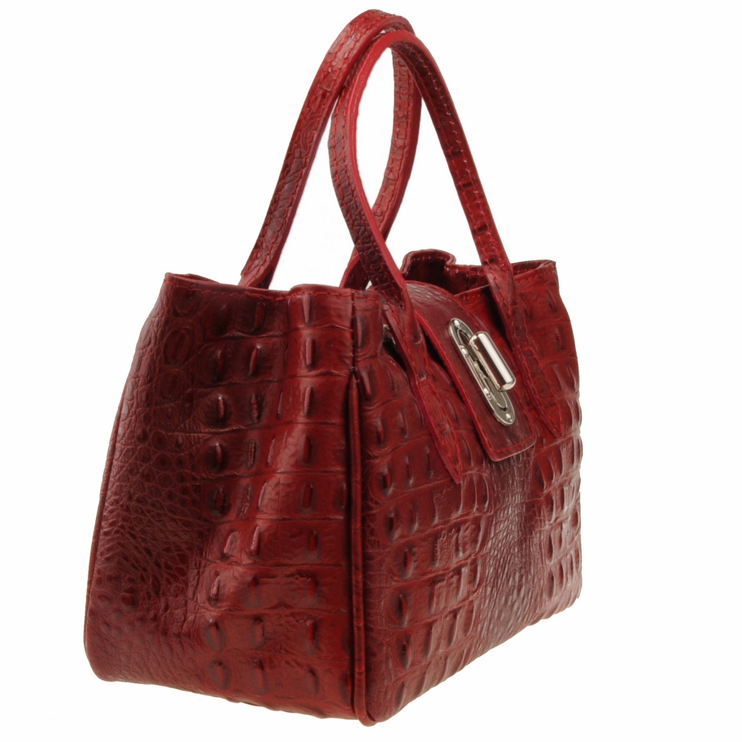 Borse Donna colore Rosso-in pelle Made in Italy 17x26x12 cmcm