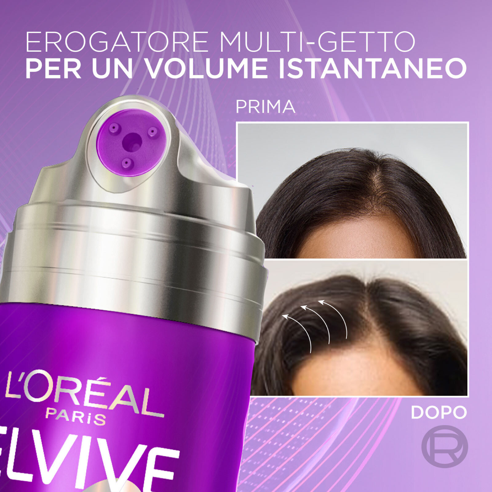 Spray Capelli Volumizzante Rivitalizzante Elvive Big Hair Day 72H per Capelli Piatti con Peptidi di Collagene 200ml