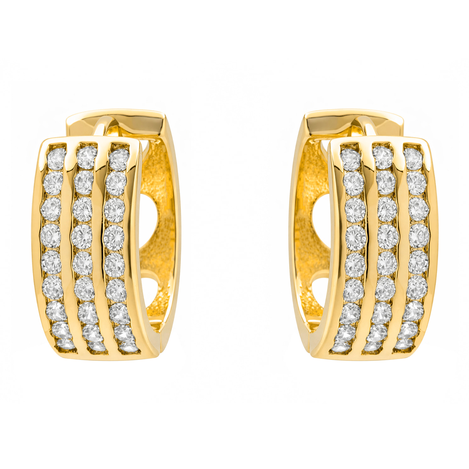 Pendientes de Circonita Brillante acabado en oro amarillo de 18k