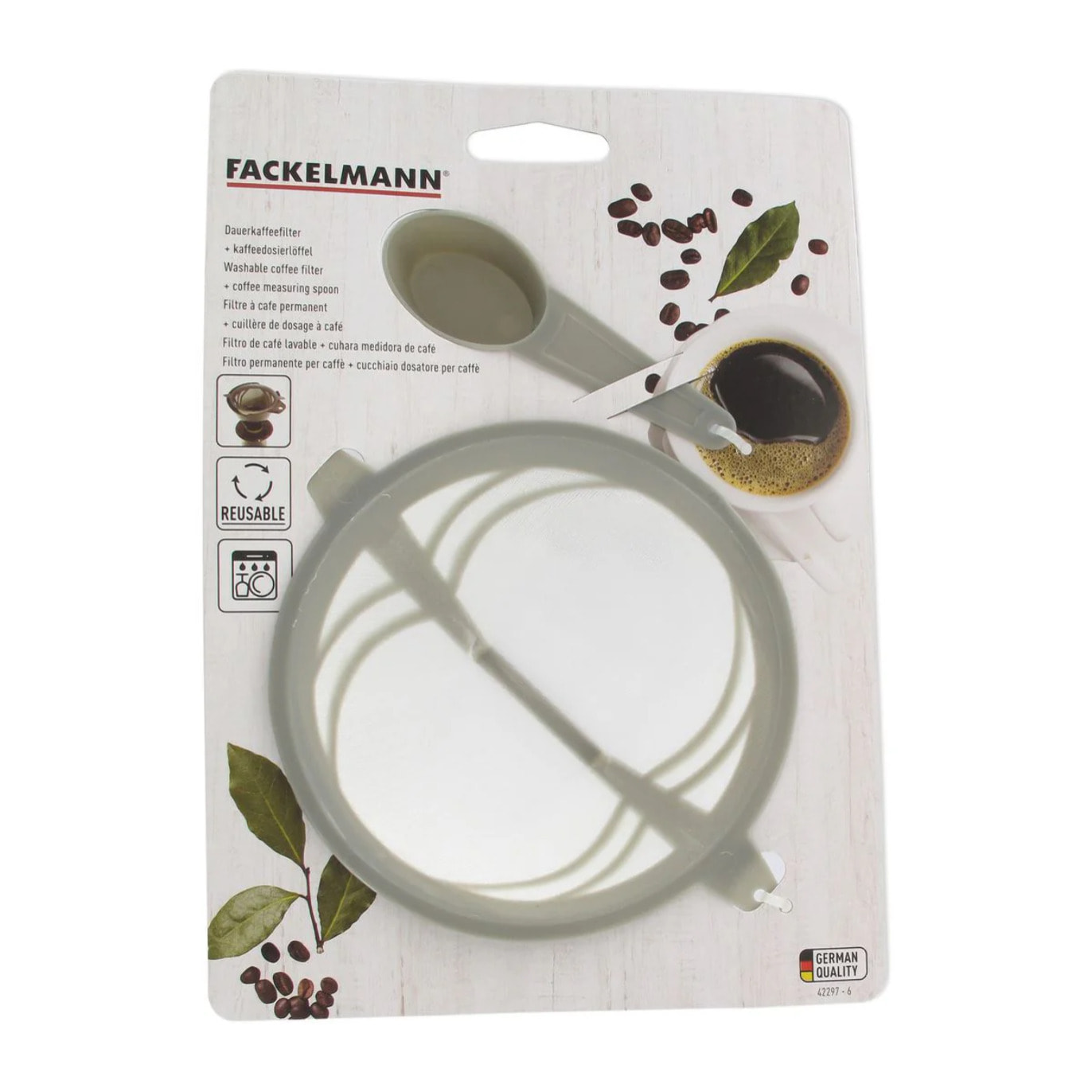 Filtre à café réemployable T4 avec cuillère doseur Fackelmann