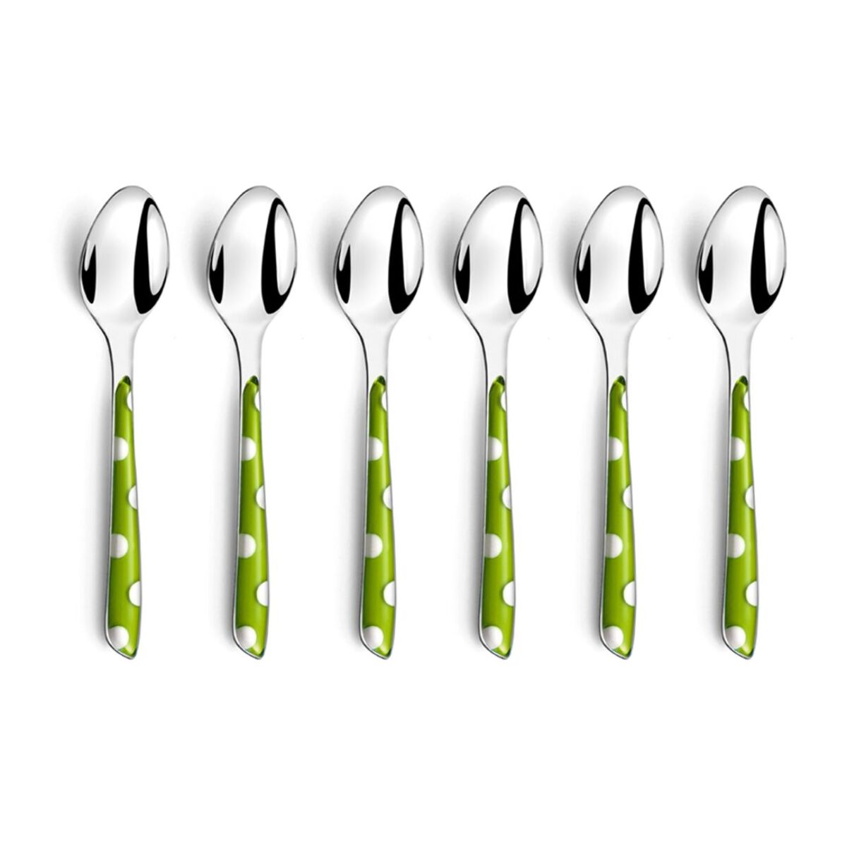 Solstice Lunares Verde Oliva - Set de 6 cucharillas de café