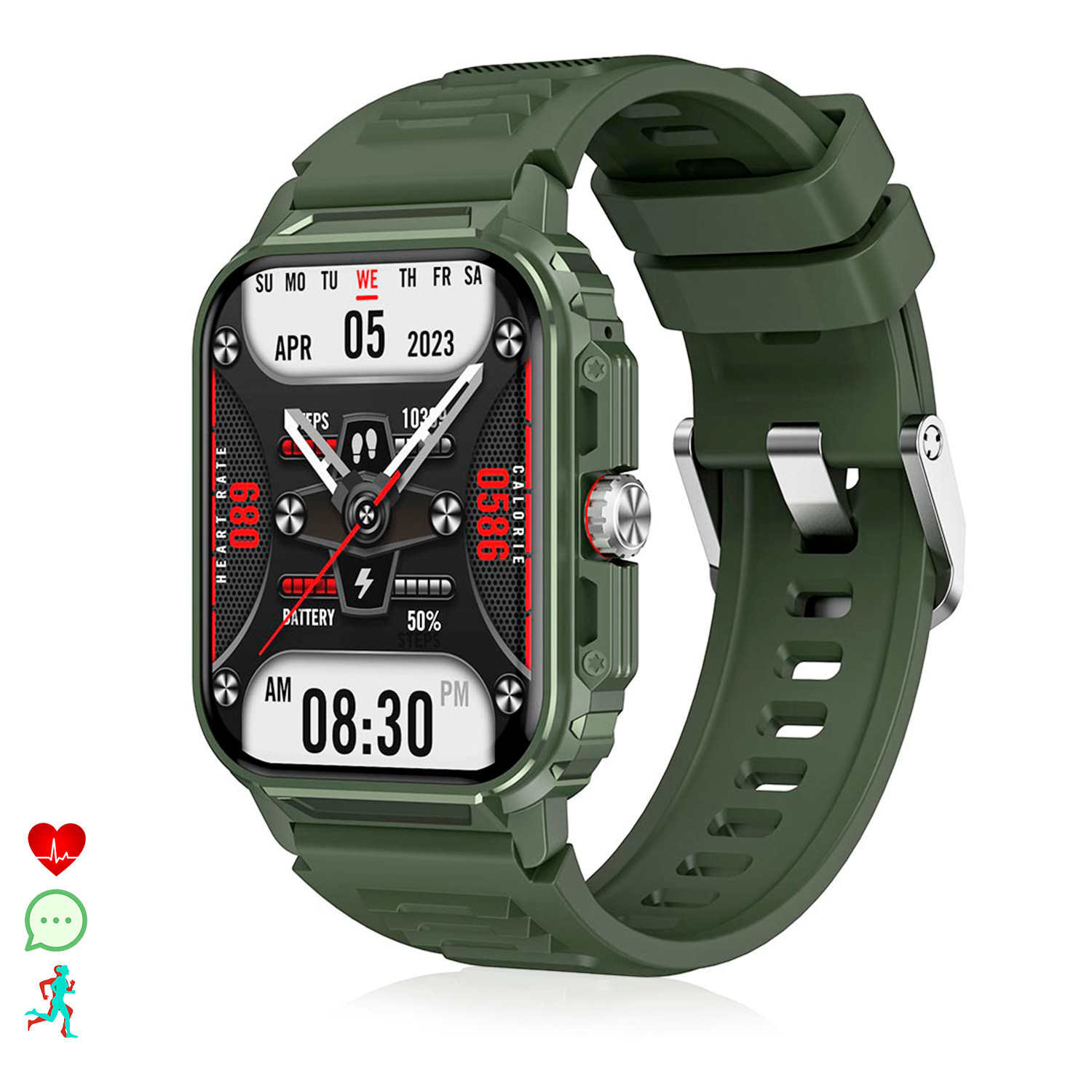 Smartwatch Y1 con monitor della salute avanzato, chiamate Bluetooth e oltre 50 modalità sportive.