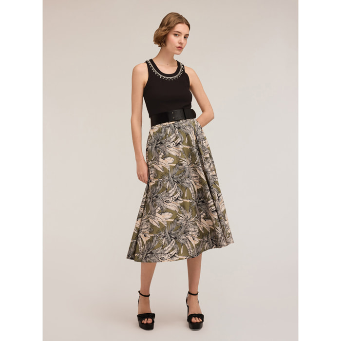Motivi - Tank top con frange crystal - Nero