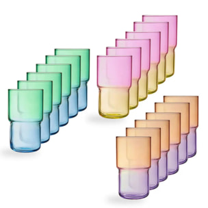 Juego de 18 vasos de colores 32 cl Candy Mix - Luminarc