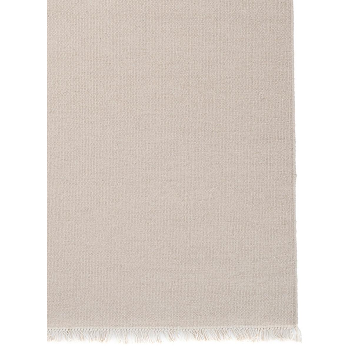 tapis salon 140x200 fait main en laine sable rectangle motif uni RAINBOW