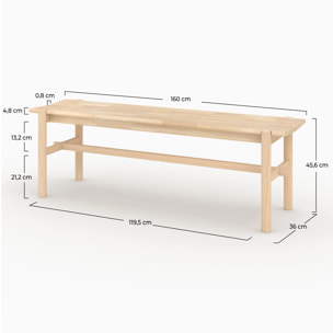 Banc 3 places en bois effet blanchi - Suzette