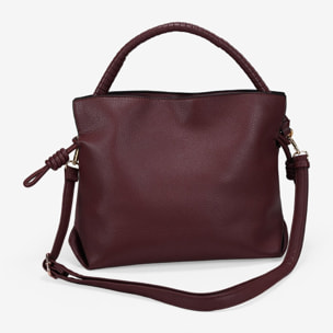 Bolso de mano burdeos con logo