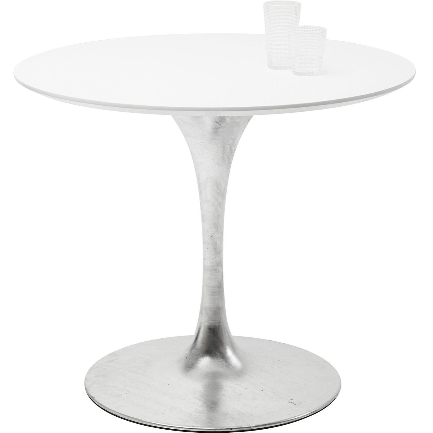 Table Invitation 90cm blanche & zinc Kare Design