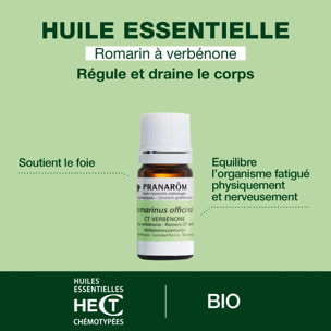 Pranarom - Huile Essentielle de Romarin à verbénone - Bio - 5 ml