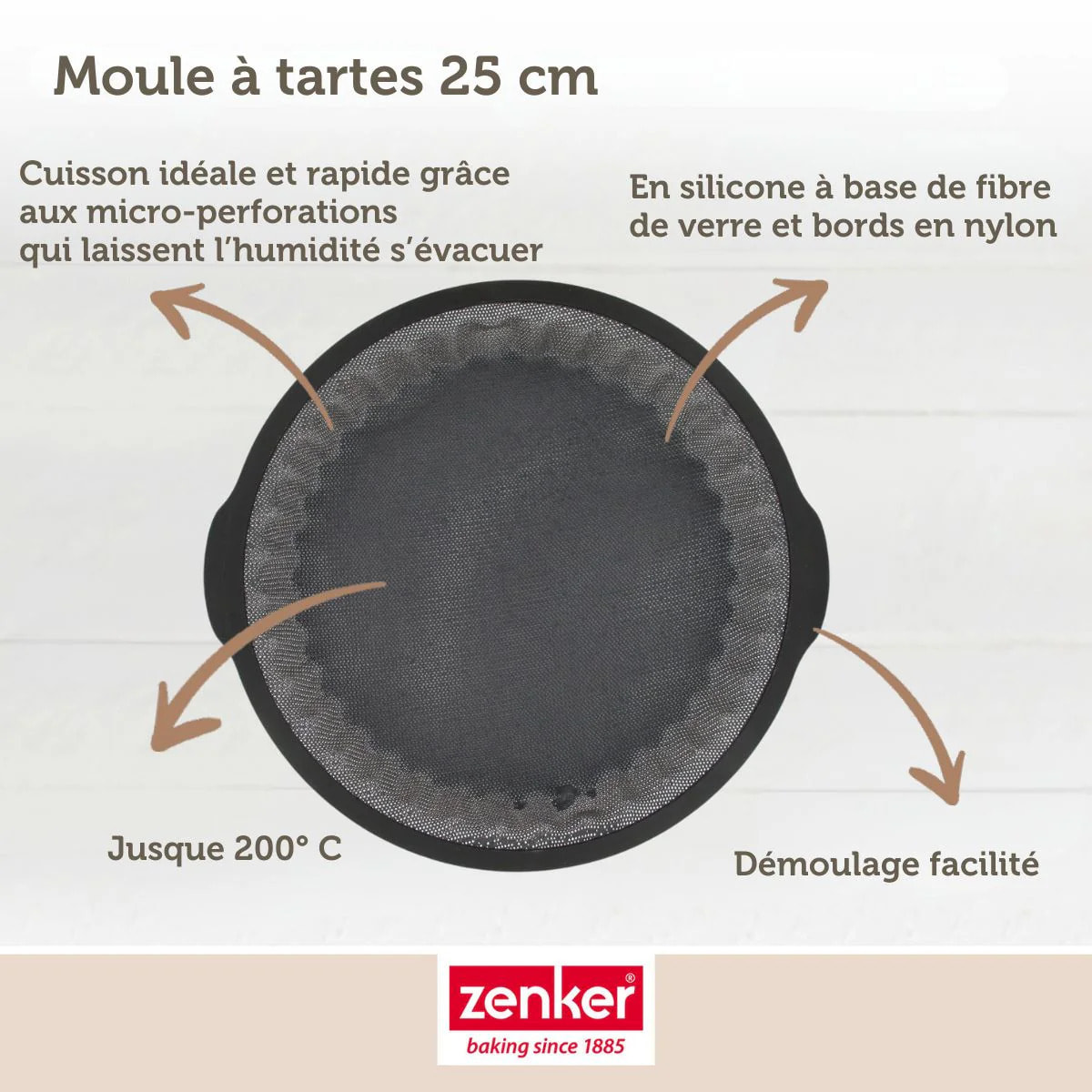 Moule à tartes 25 cm Zenker Silicone fibre de verre