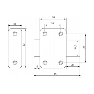 Verrou à bouton RXP 2104 VACHETTE - Ø 20 - C.40 mm - 16401000