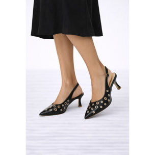 Decolletè borchie - tacco7,0 cm