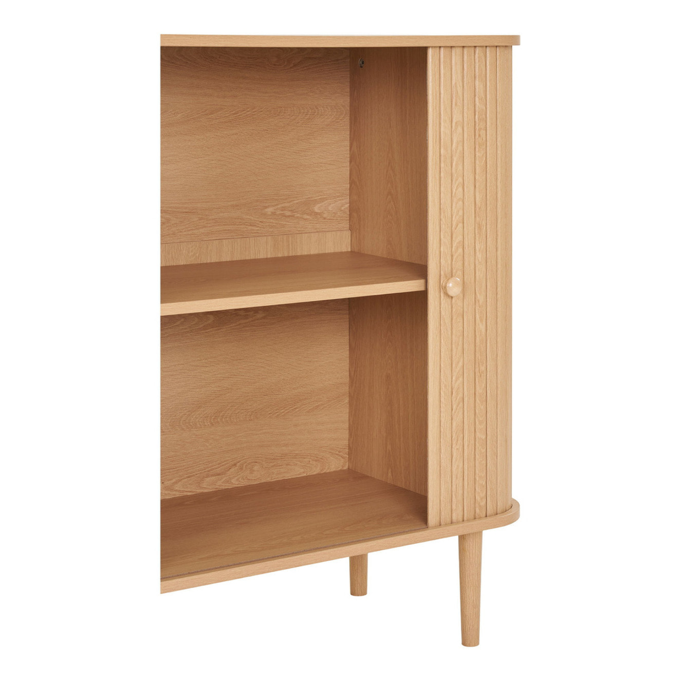 Nikko - Credenza bassa con 2 ante in MDF e pino naturale 80x40x87 cm