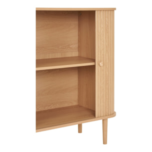 Nikko - Credenza bassa con 2 ante in MDF e pino naturale 80x40x87 cm