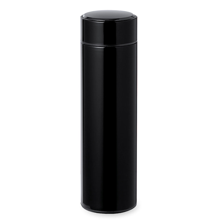Termo en alta calidad de doble pared y 450 ml de capacidad, con medidor de temperatura táctil integrado en tapón. Libre de BPA.