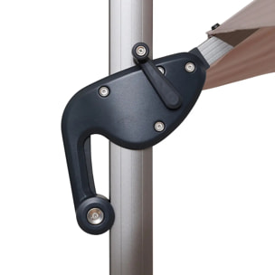 Parasol déporté rectangulaire "Équador" Taupe 4 x 3m en aluminium et polyester