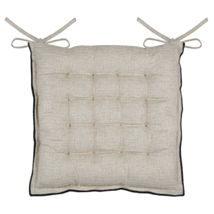 Galette de chaise en poly-lin avec finitions passepoil - Naturel