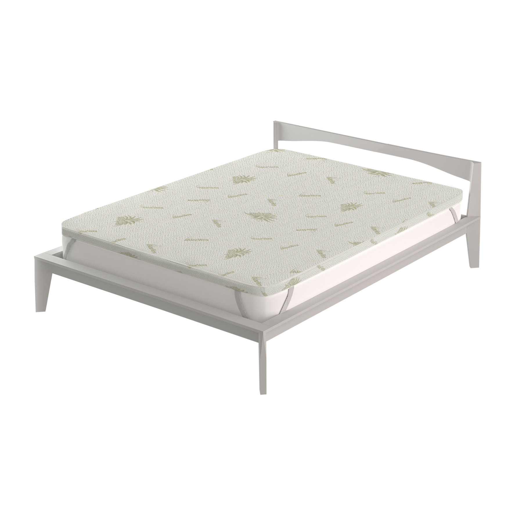 TOPPER MEMORY CON FODERA ALOE, MADE IN ITALY, PIAZZA E MEZZA FRANCESE