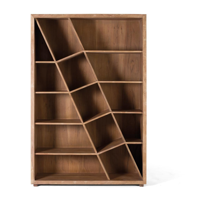 Librería de Madera de Acacia 120 Cm Estilo Rústico Moderno
