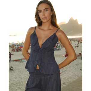 Top de mujer  de tirantes con lazadas frontales
