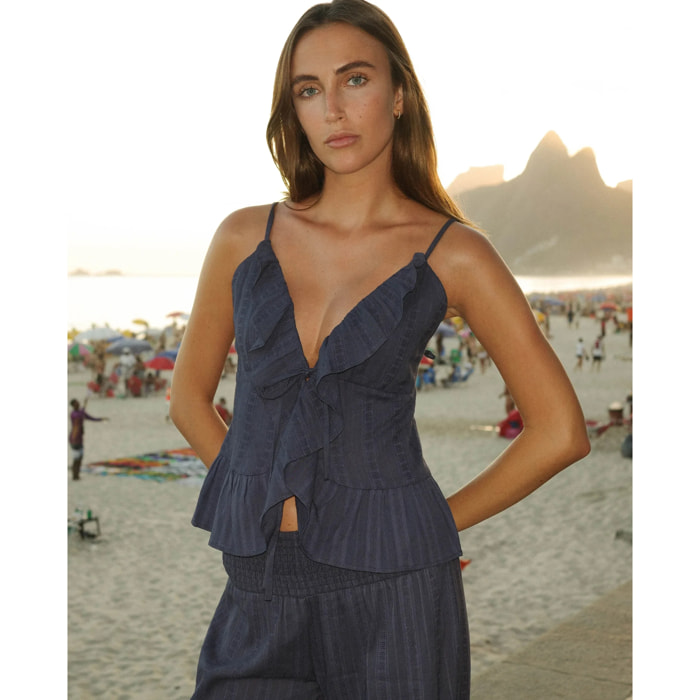 Top de mujer  de tirantes con lazadas frontales