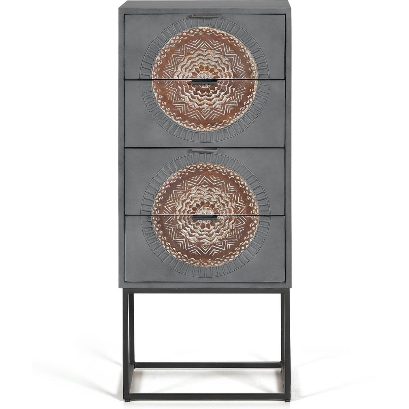 Sifonier - madera de mango y metal - 105x45x35cm