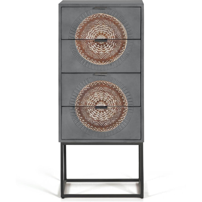 Sifonier - madera de mango y metal - 105x45x35cm