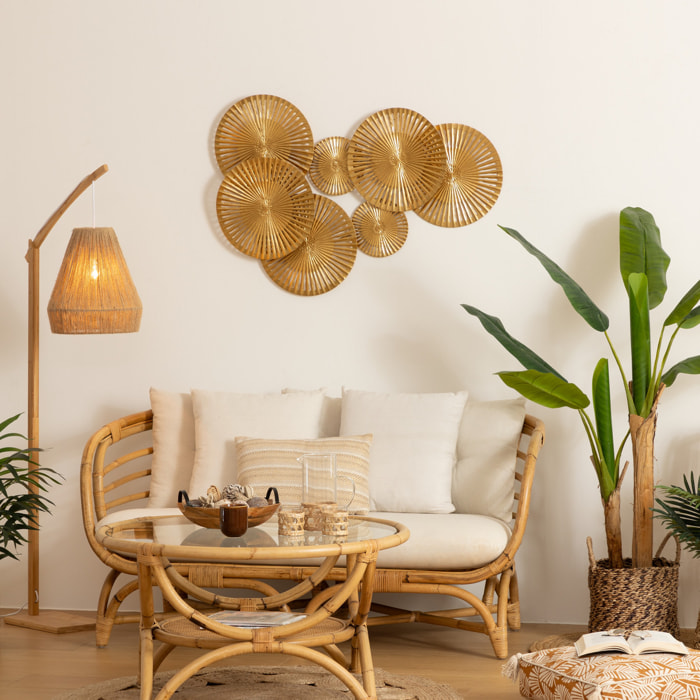 Déco murale "Alexa" - métal - doré - 99x71 cm