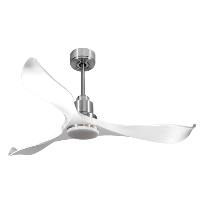 Ventilador de techo Reversible Termostato Dimable Wifi Motor DC Techos Inclinados Mando a Distancia Luz tres tonos Adaptador 2/3 Aspas Hypersilence Memoria VirginD132C04LED67069 PURLINE