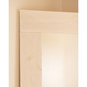 Miroir effet bois massif ton blanc 165x65cm Hauteur: 165 Longueur: 65 Largeur: 2