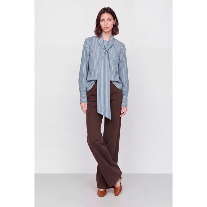 Kocca - Camicia da donna a righe con fiocco al collo Donna