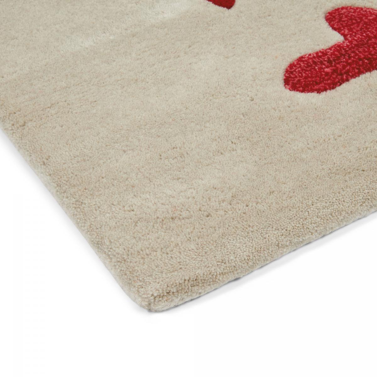 Tapis salon et chambre fait à la main en laine motif floral KAMA