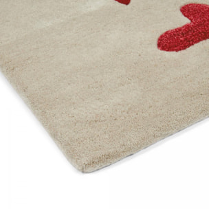 Tapis salon et chambre fait à la main en laine motif floral KAMA