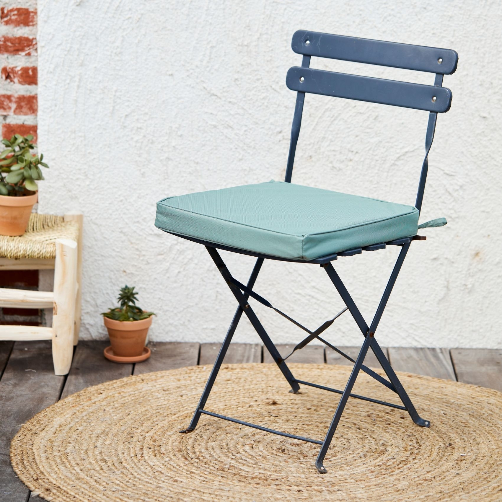 Galette de chaise extérieur imperméable et déhoussable MINORQUE - Vert Olive